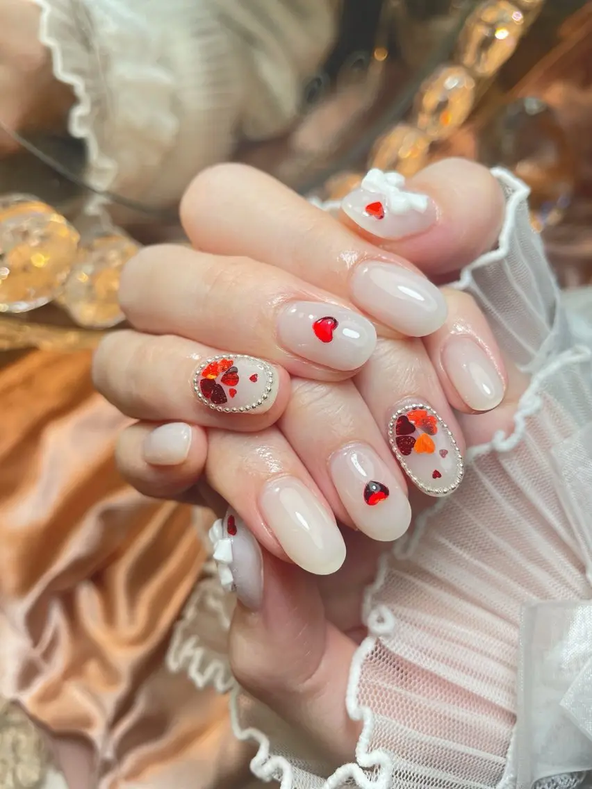 ネイル 24時まで❤︎韓国、 ワンホンネイルのネイルデザイン