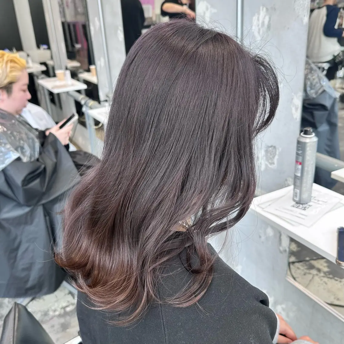 セミロング カラー ヘアアレンジ ブラウンカラー ラベンダーカラー 🎀モテ暖色× エクステ🎀あかりのヘアスタイル