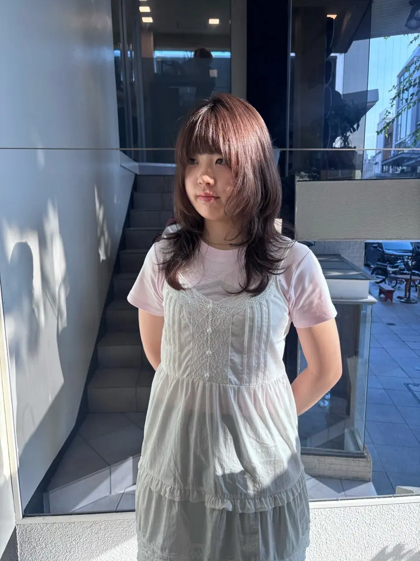 ミディアム カット ヘアカラー トリートメント 竹田 佳奈のヘアスタイル