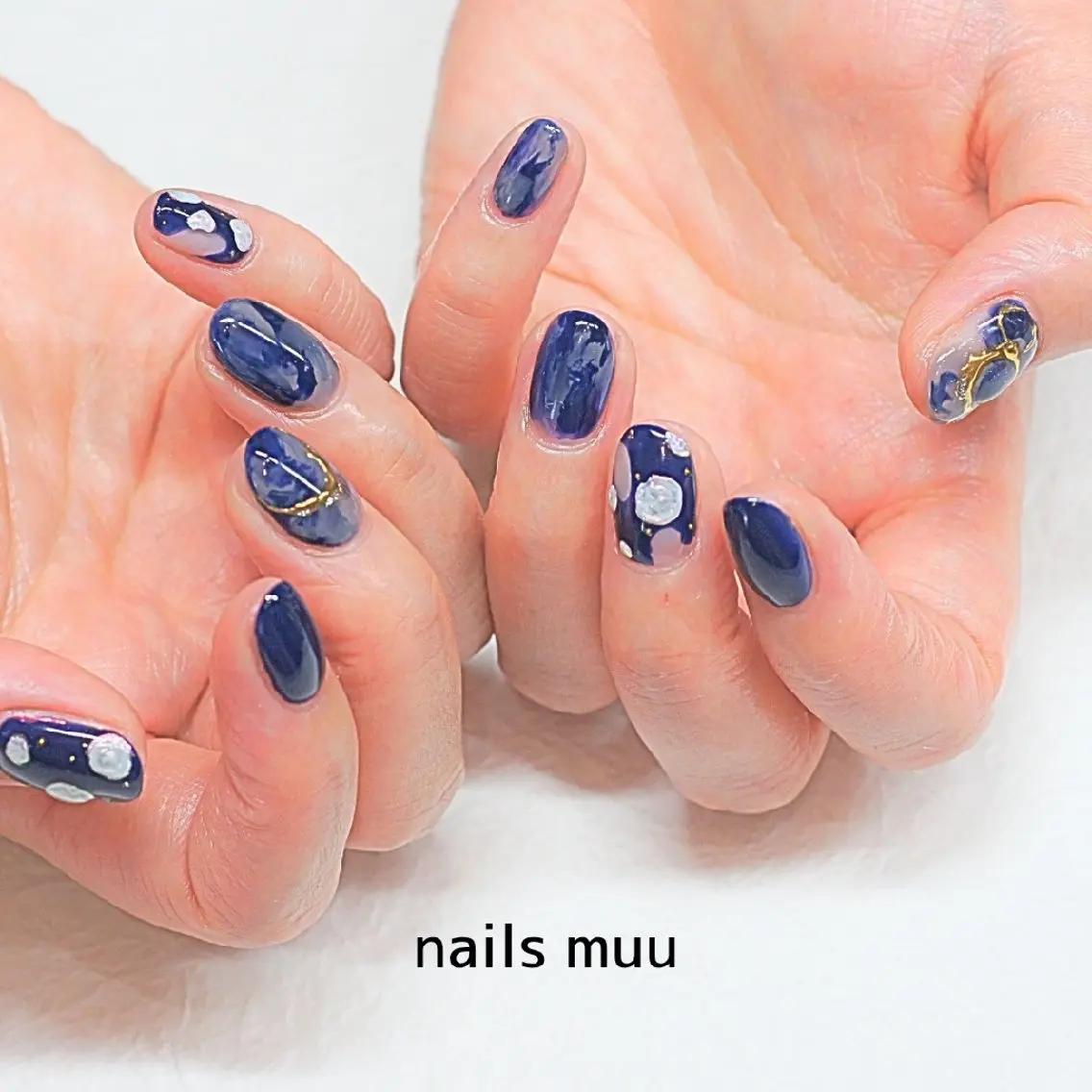 ネイル ネイビー nails muu まゆのネイルデザイン