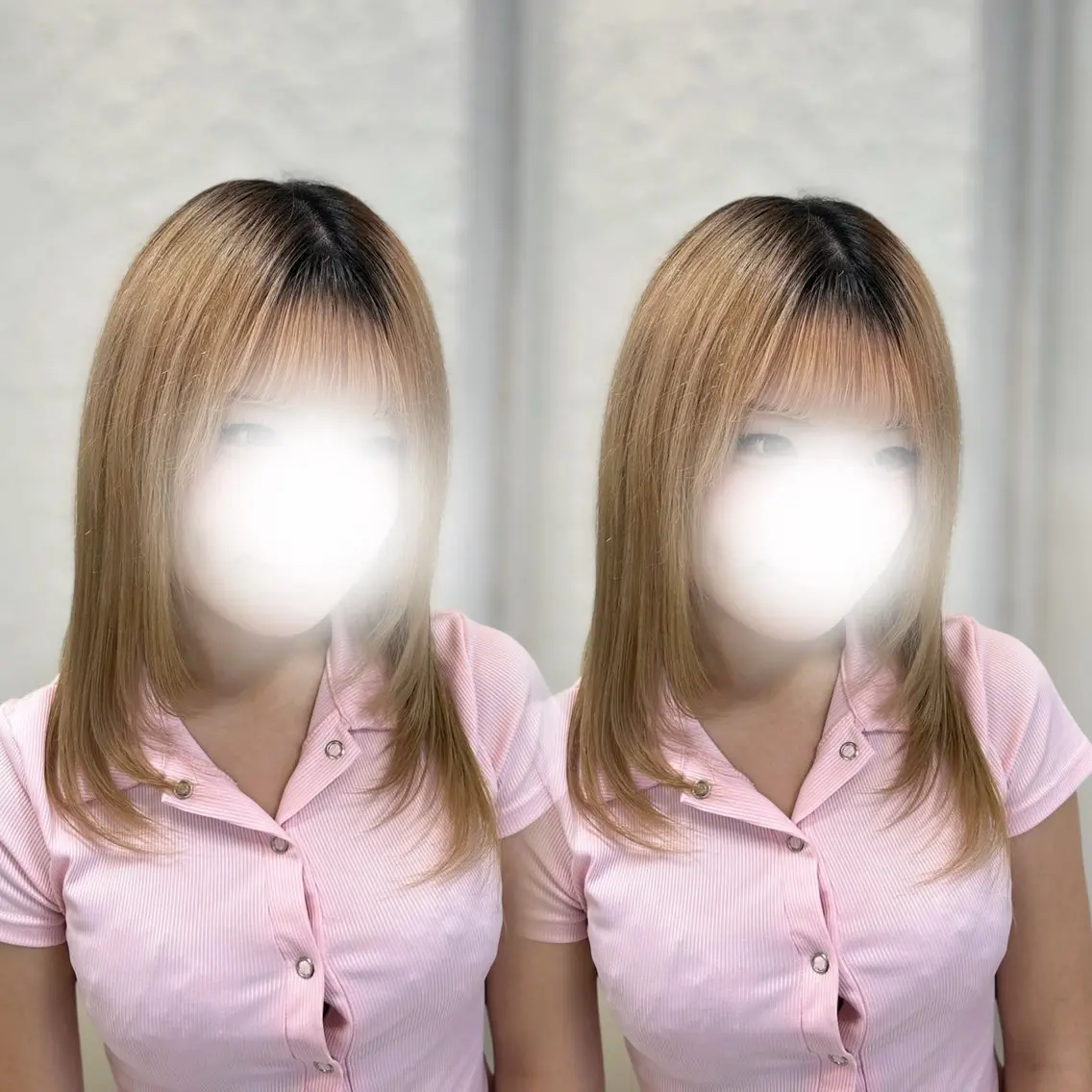 ミディアム カット トリートメント ヘアセット ベージュ/つや髪/ レイヤー／ゆいなのヘアスタイル
