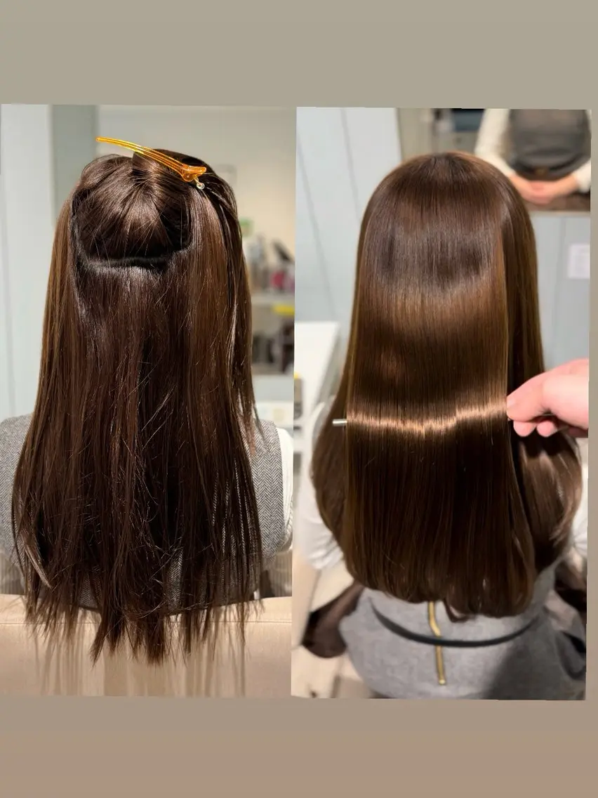 【うるうる美髪✨】酸性縮毛矯正＋髪質改善カラー+カット+クイックトリートメント付き♡の写真