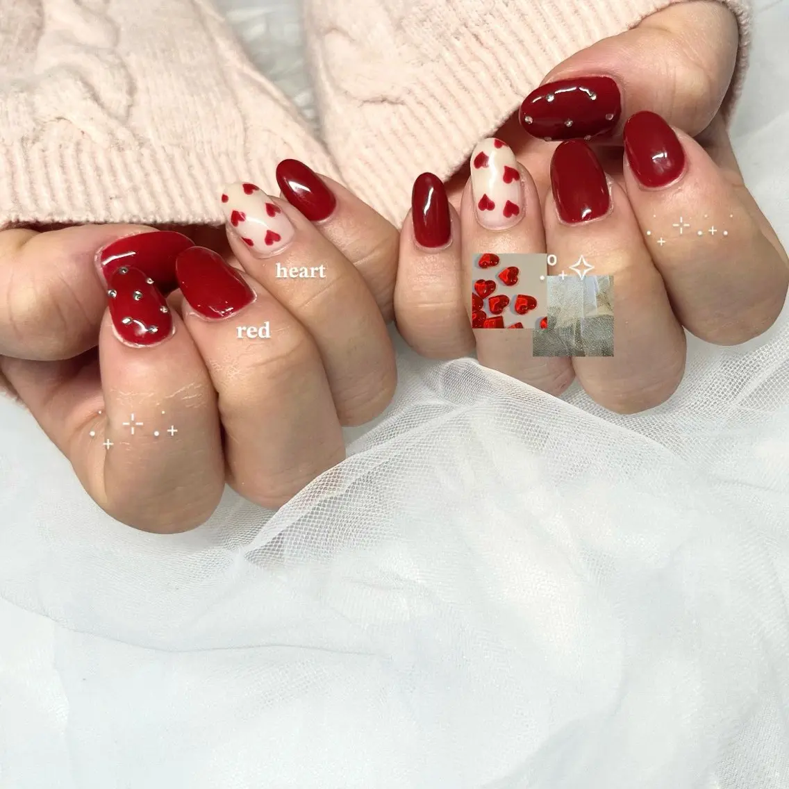 ネイル 長さ出し フラッシュネイル ジェルネイル ハート マグネットネイル 🌷Gemini nami🌷のネイルデザイン
