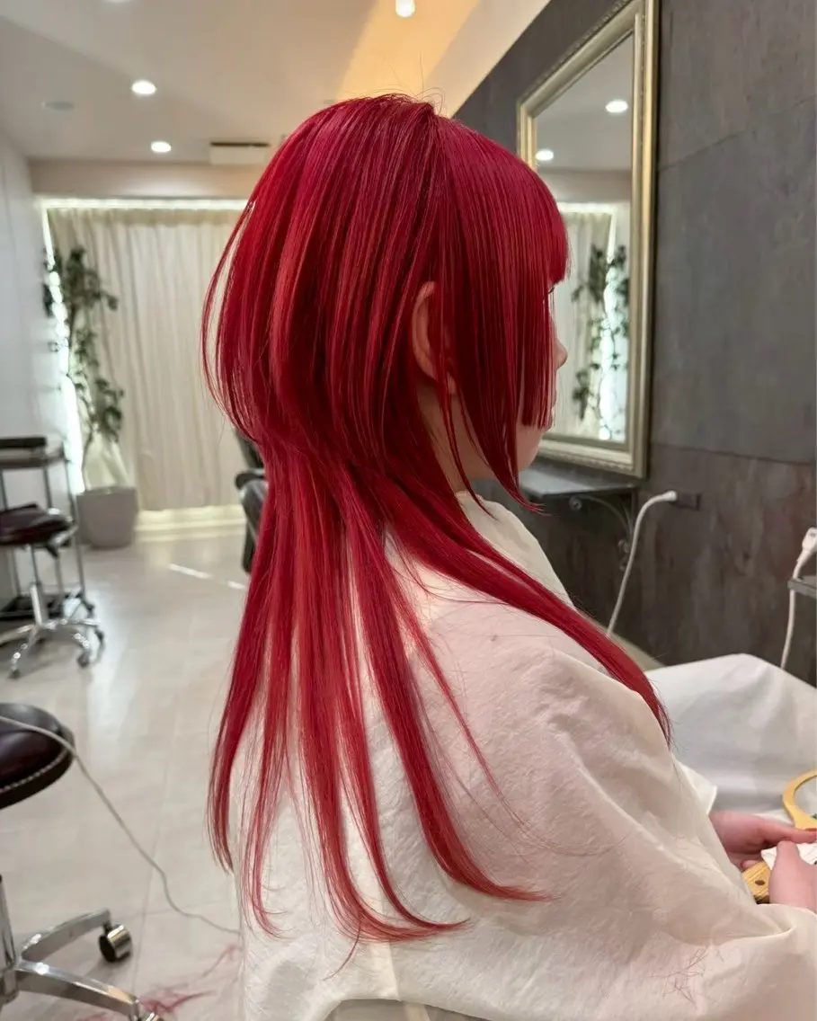 ロング カラー カット ヘアカラー トリートメント ハイトーン/ウルフ/ レイヤー/Asukaのヘアスタイル
