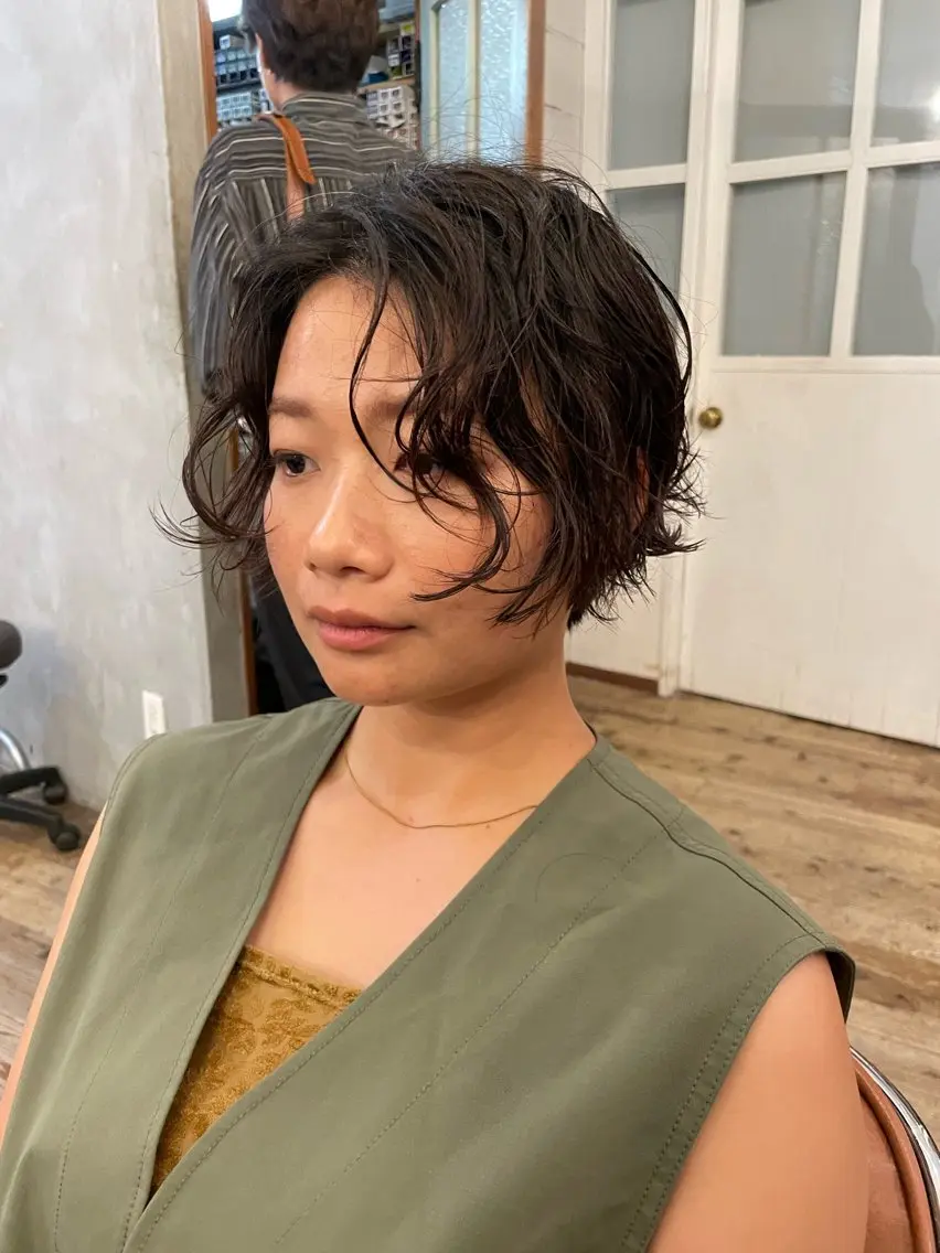 ショート パーマ 🍁ボブパーマ.レイ ヤーボブ🍁陸来のヘアスタイル