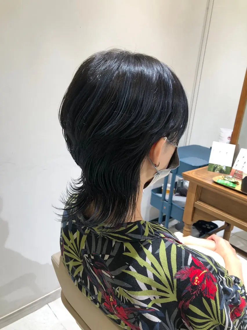 ミディアム カラー ハイライトカラー ハイライト ウルフカット カット ヘアカラー トリートメント 髪質改善/レイヤー/ お顔まわり/Ami.のヘアスタイル