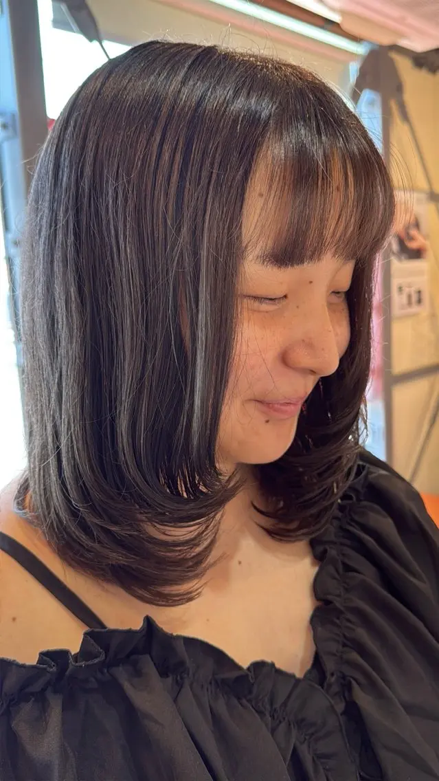 ミディアム カット トリートメント 梅田 拓実のヘアスタイル