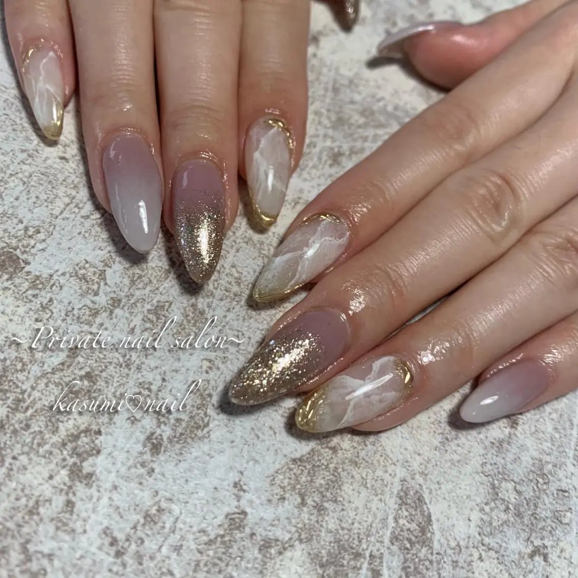 ネイル ラメ(グリッター) ミラーネイル ニュアンスネイル 冬ネイル KASUMI♡ Nailのネイルデザイン