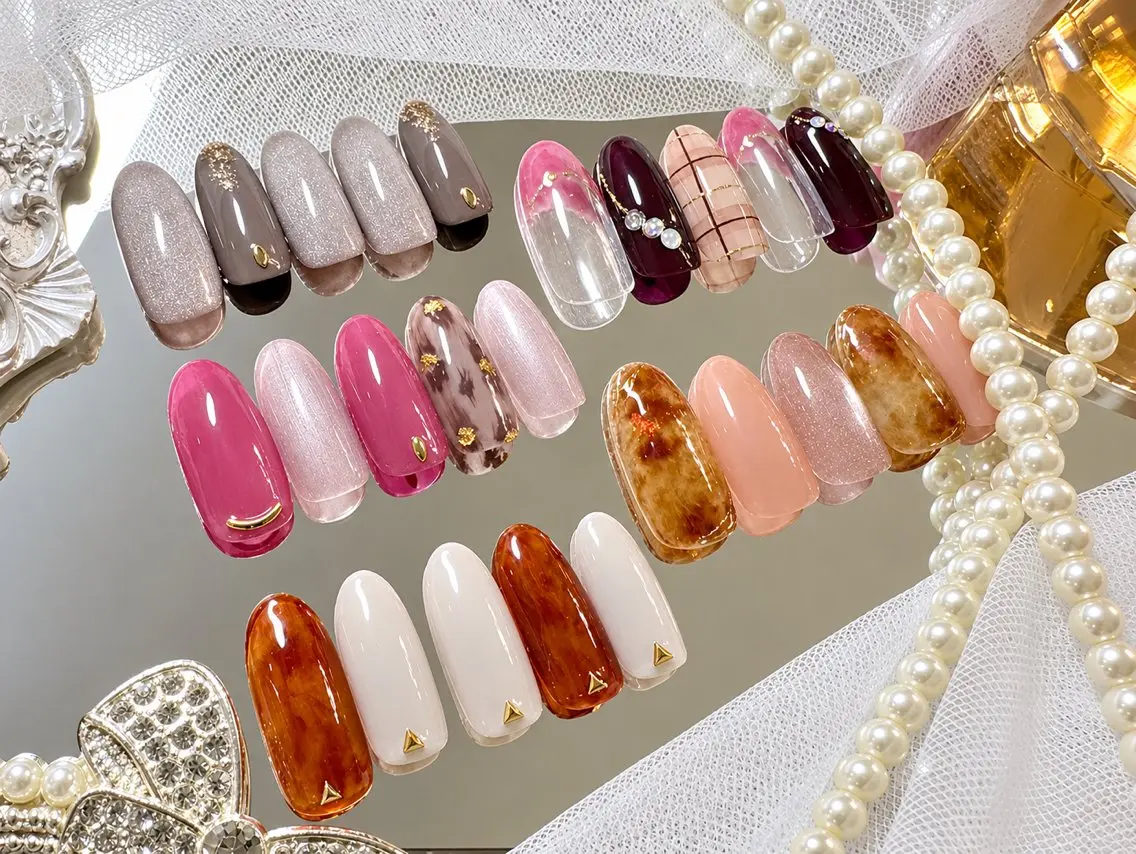 ネイル 赤色 グリスター 💅のネイルデザイン