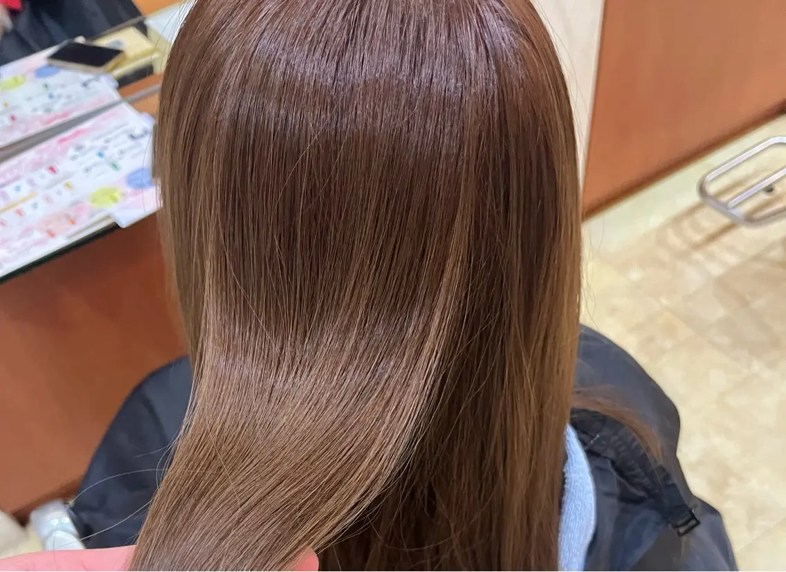 ロング カット 縮毛矯正 小栗 柊翔のヘアスタイル