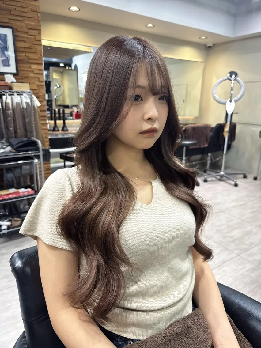ロング カラー カット ヘアカラー RIEブリーチ& エクステ特化型のヘアスタイル