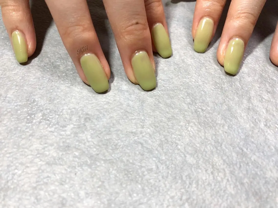 ネイル クリアネイル ピスタチオネイル ハンドネイル フットネイル kiii.__ ✴︎*のネイルデザイン