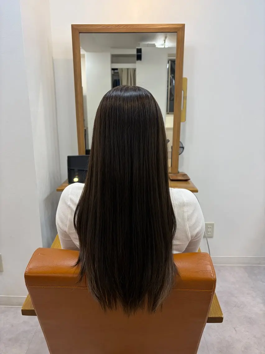 ロング カット ヘアカラー lore 中村かれんのヘアスタイル