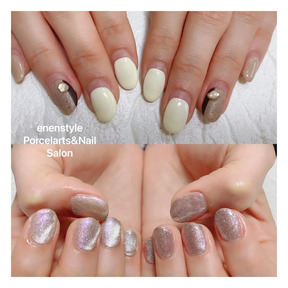 ミディアム ネイル ハンドネイル 🐾enen style 🐾のネイルデザイン