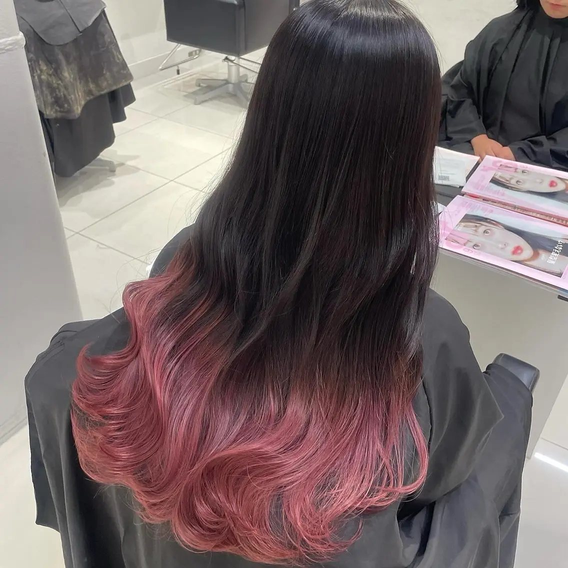 ロング カラー パーマ ヘアアレンジ ヘアカラー 💗無料カットモデル 募集中yu-ki💗のヘアスタイル