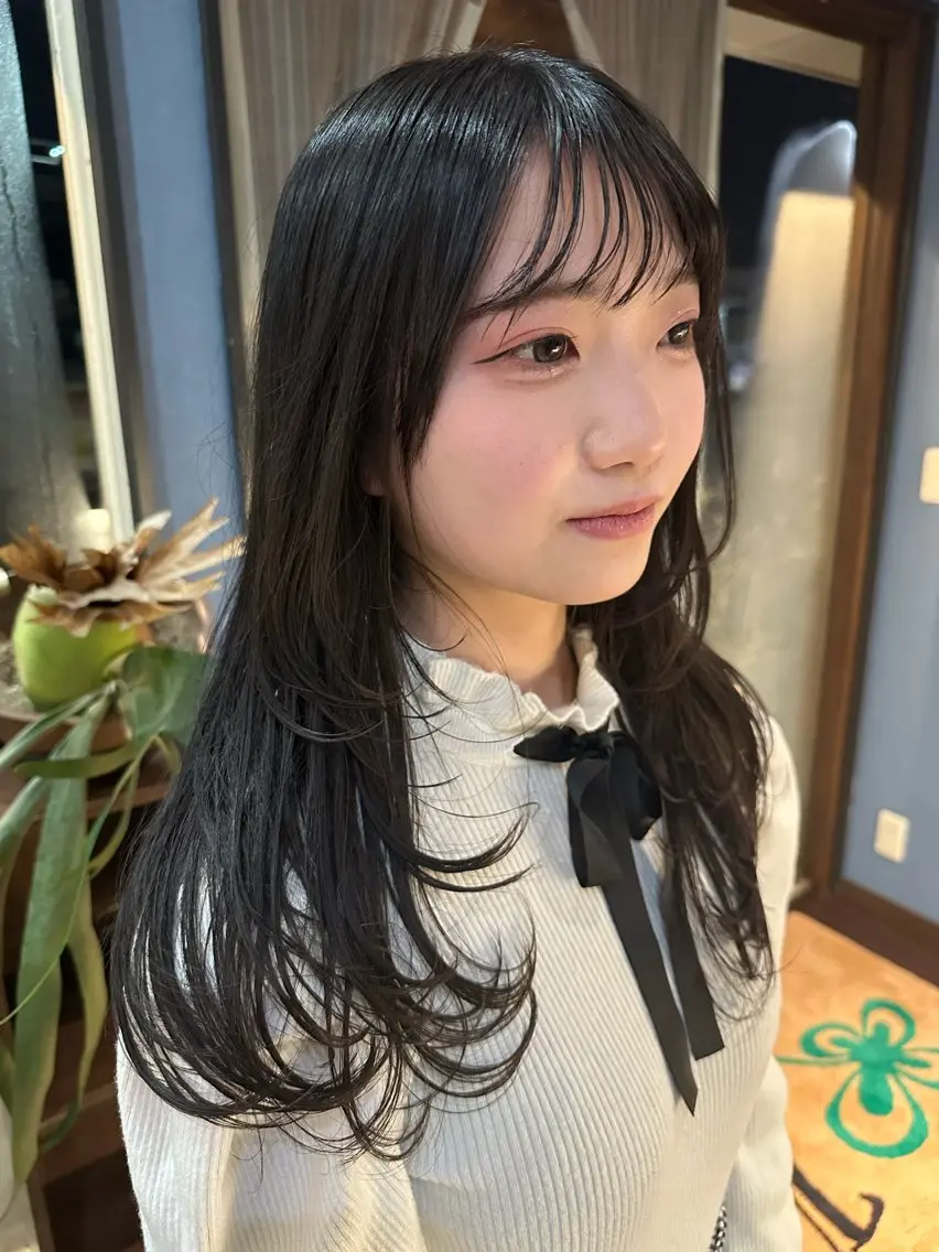 ロング 韓国風ヘア レイヤーカット 🎀Kubu🍀 Natsumu🎀のヘアスタイル