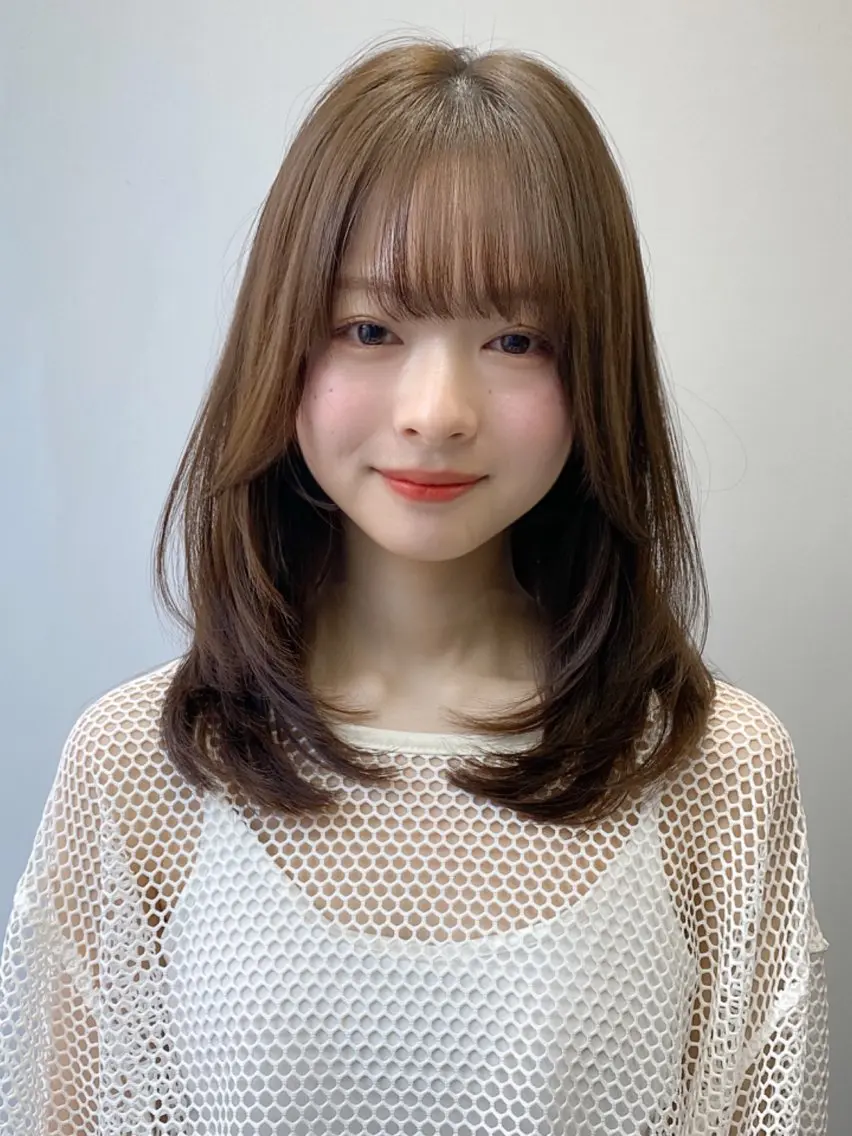 セミロング 韓国風ヘア レイヤーカット カット 縮毛矯正 トリートメント レイヤー×髪質改善✨ 渋谷/佐藤侑哉のヘアスタイル