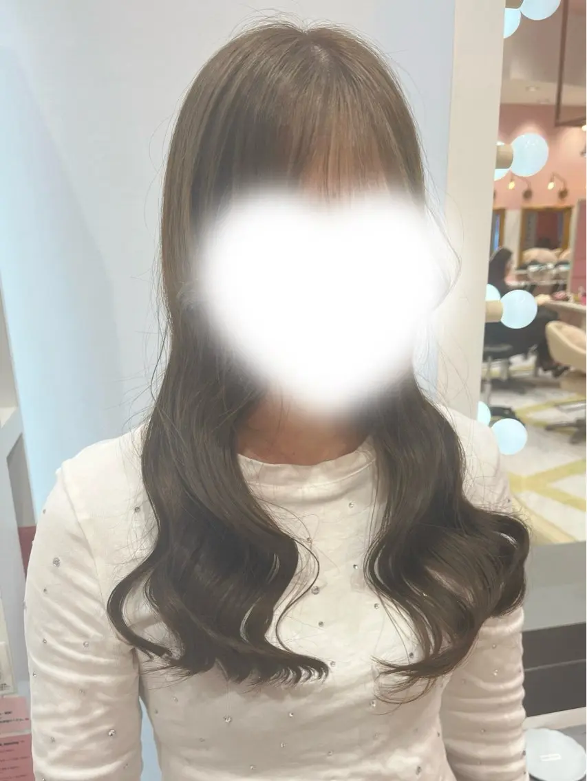 ロング カラー ベージュカラー ブリーチ ヘーゼル ブリーチなしカラー オレンジ ヘアカラー Lee梅田店/ なのはのヘアスタイル