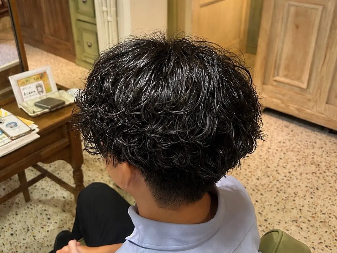 ショート パーマ メンズ カット パーマ SAN./メンズ 限定/Ayanaのヘアスタイル