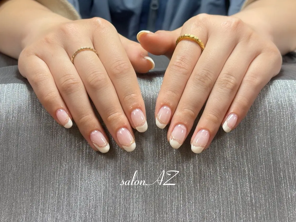 ネイル 長さ出し フットネイル フレンチネイル マグネットネイル ニュアンスネイル salon AZのネイルデザイン