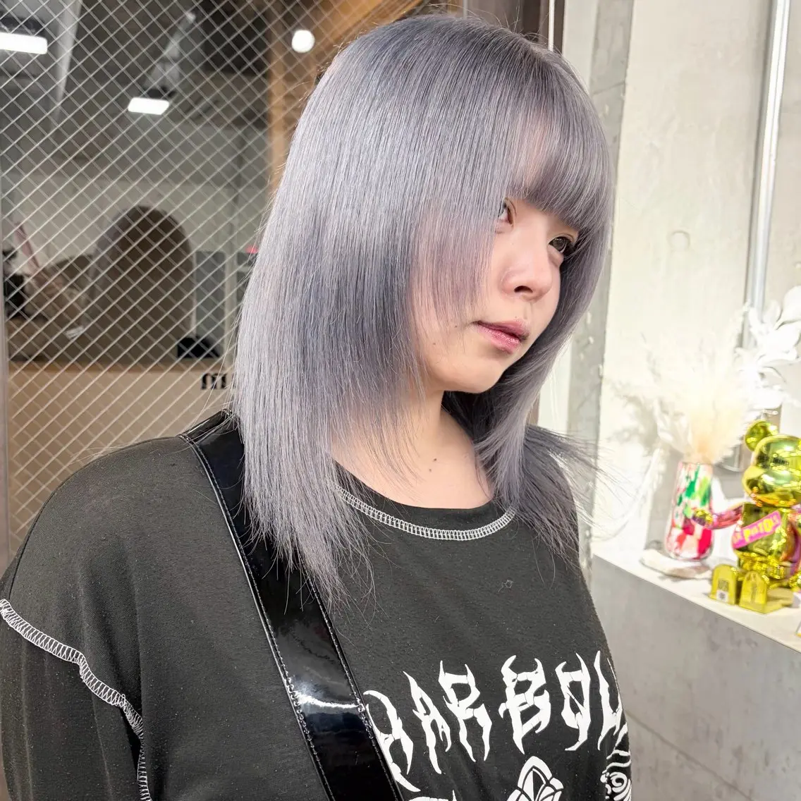 ミディアム カラー ヘアアレンジ カット ヘアカラー トリートメント TAKUMAブリーチ /デザインカラーのヘアスタイル