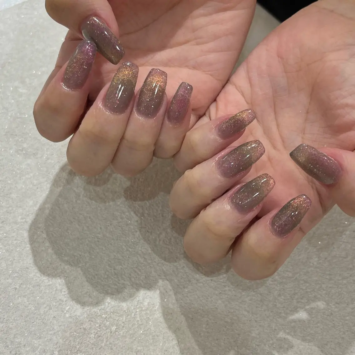 ネイル 長さ出し マグネットネイル ピンク ネイルチップ manami プルミエール錦糸町店のネイルデザイン