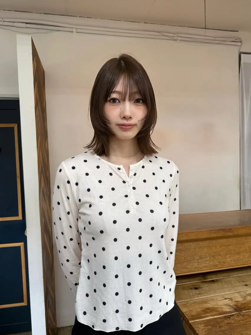 ミディアム カラー カット ヘアカラー トリートメント まろやか透明感カラー ♡MANAのヘアスタイル