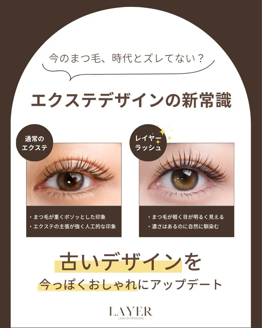 レイヤーラッシュ✨120本　(フラットラッシュ.まつ毛エクステ)今っぽいデザインに！抜け感を出してナチュラルに濃さを⭐️の写真