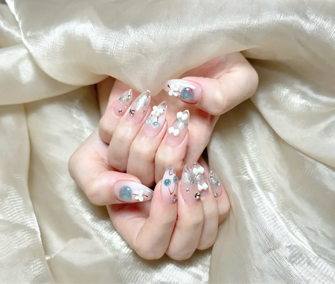 ネイル チークネイル 長さ出し フレンチネイル ジェルネイル 韓国ネイル ハンドネイル Lucky Nail Salon❷のネイルデザイン