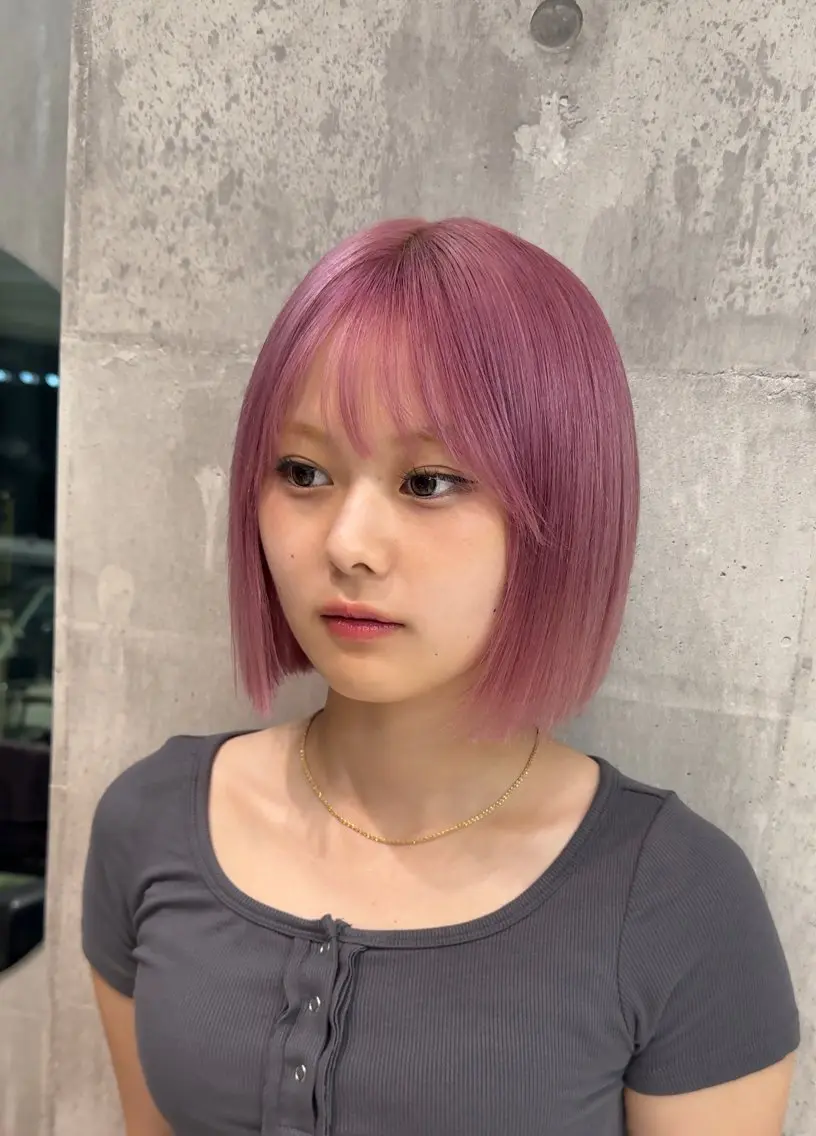 ミディアム カラー ヘアアレンジ ベージュカラー ブリーチ ブロンド ミルクティーベージュ ピンクカラー ヘアカラー 【🥀履歴修正🥀】 ハイトーン職人/拓真のヘアスタイル