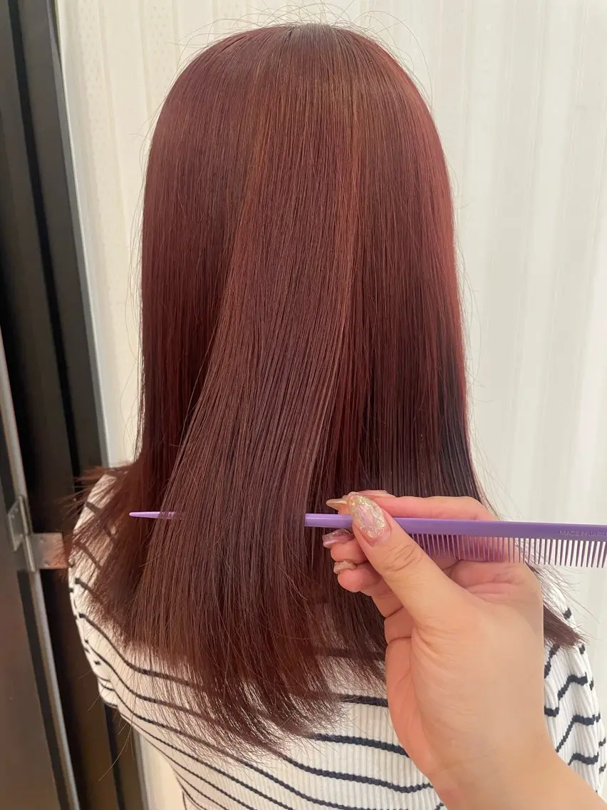 セミロング カラー ヘアカラー トリートメント 💞暖色カラー 💞risaのヘアスタイル