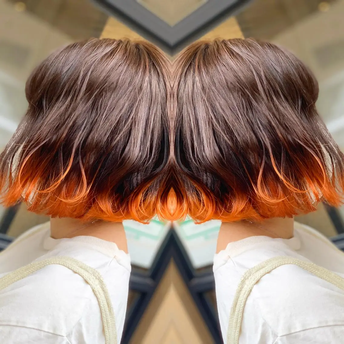 ショート カラー ヘアアレンジ ヘアカラー 髪質改善×ハイトーン 中田啄也のヘアスタイル