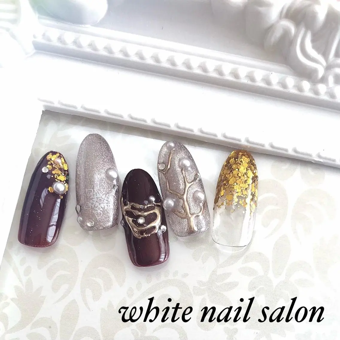 ネイル フットネイル ジェルネイル ハードジェル 持ち込み オフィスネイル ハンドネイル white nail salonのネイルデザイン