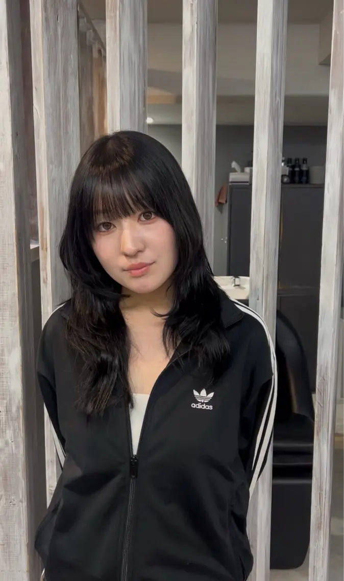 ミディアム カラー ハッシュカット 沼野 奈美/CREAMのヘアスタイル