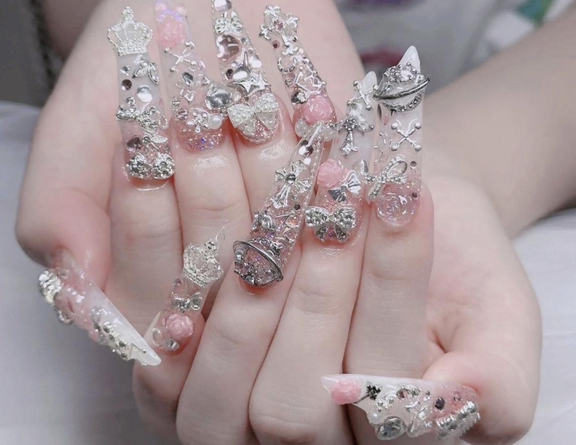 ネイル 成人式 ジェルネイル マグネットネイル 大理石ネイル(マーブル) 持ち込み ハンドネイル K.bi_nail ネイル長さ出し専門店のネイルデザイン