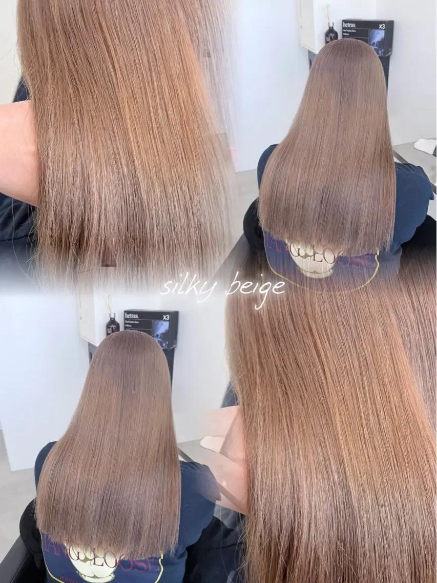 ロング カラー ベージュカラー ブリーチ 透明感カラー ダブルカラー 髪質改善 SOAR RIMIのヘアスタイル