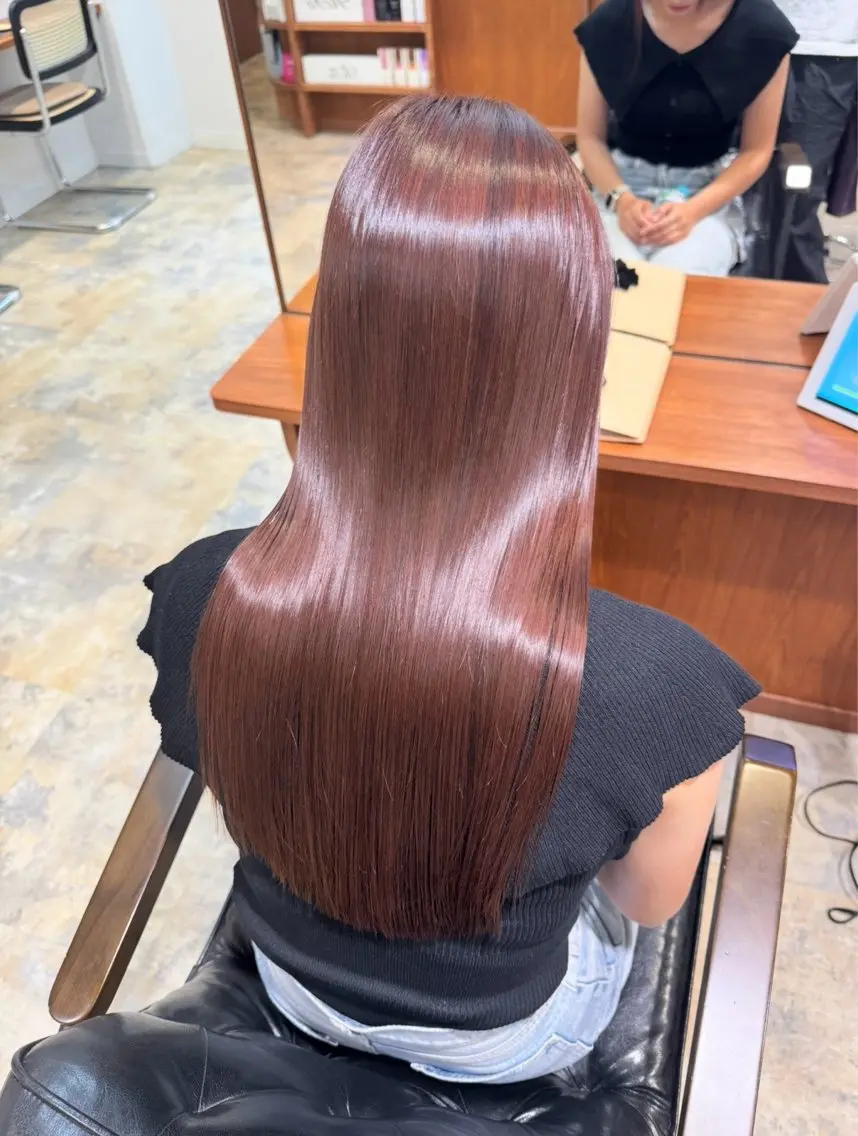 ロング カラー 🎀ブリーチなしカラ ー🎀韓国ヘアのヘアスタイル