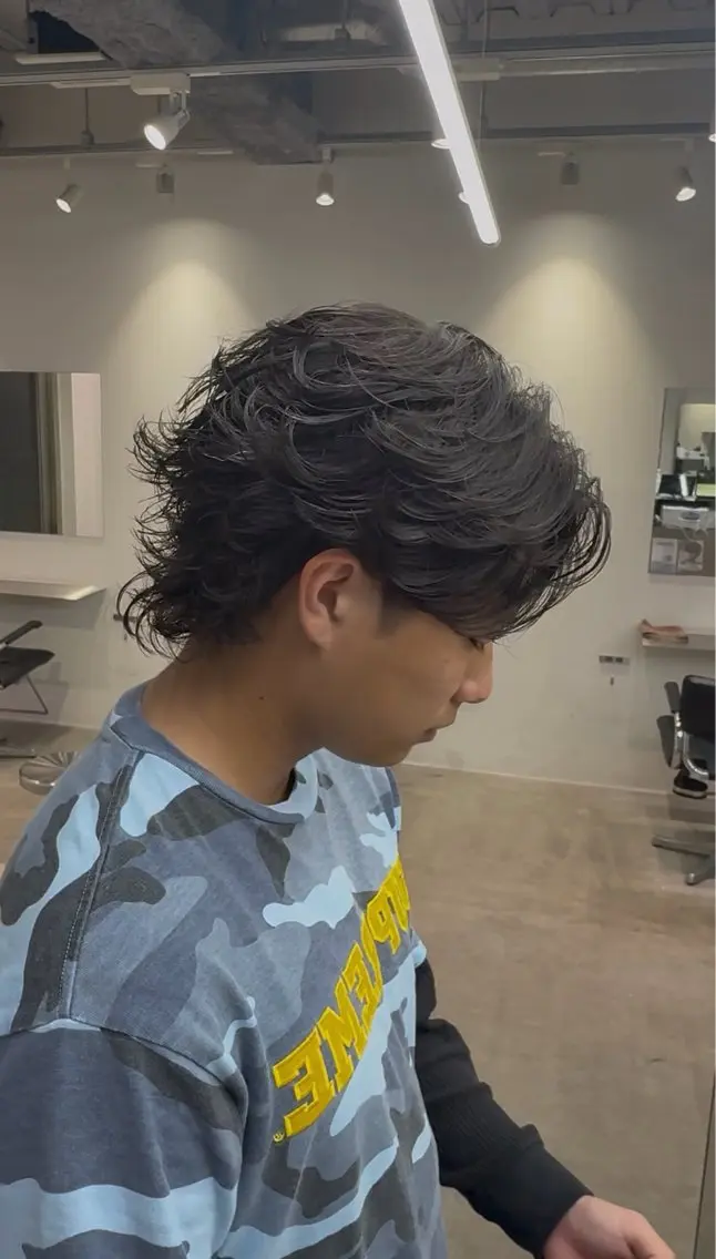 パーマ メンズ カット パーマ fifth天神 安藤冬晴のヘアスタイル