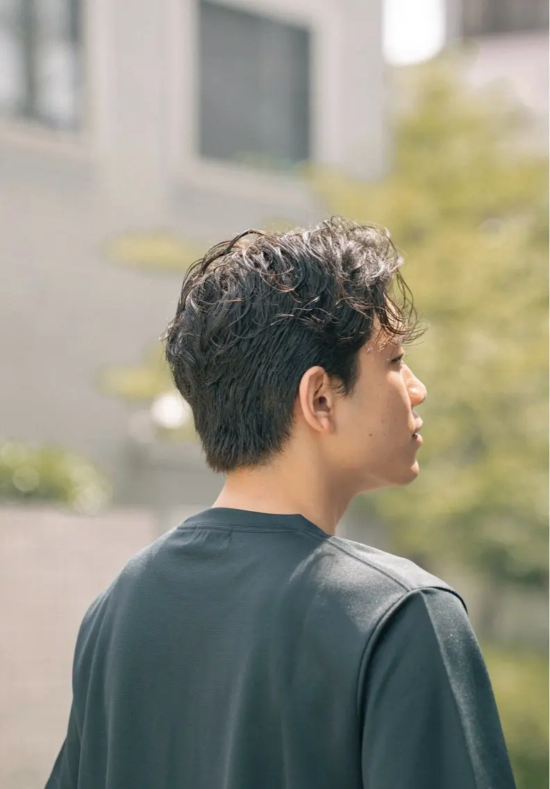ショート カラー パーマ メンズ センターパート カット パーマ 🔗メンズサロン🔗 Kieのヘアスタイル