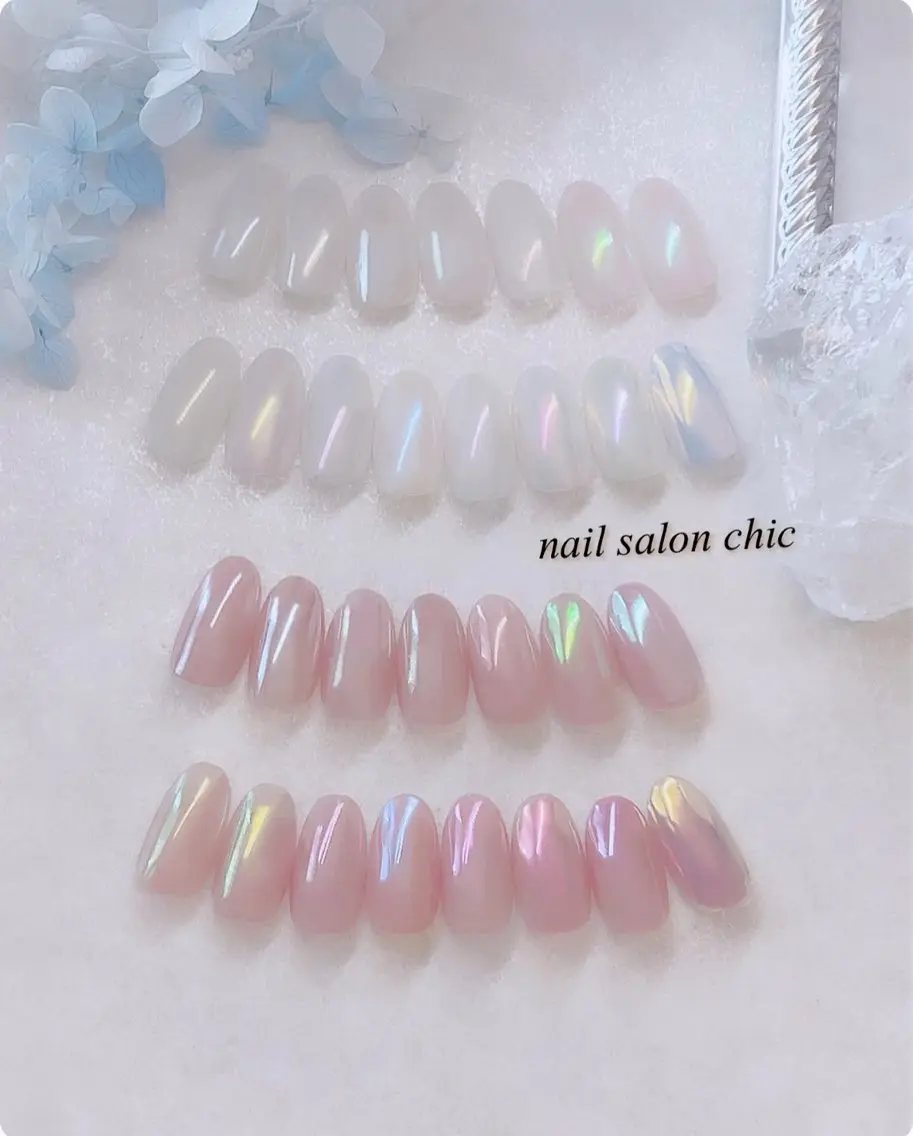 ネイル オーロラネイル ミラーネイル nail salon chicのネイルデザイン
