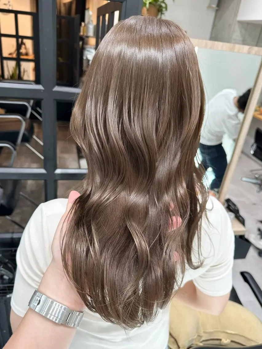セミロング カット ヘアカラー トリートメント ✨透明感カラー 恵比寿HAYATO✨のヘアスタイル