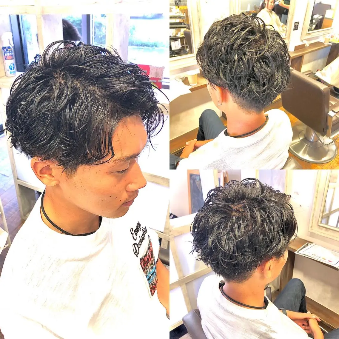 ショート パーマ ヘアアレンジ メンズ ビジネス メンズパーマ ✨最強美容師✨ 💙にっしー西村💙のヘアスタイル