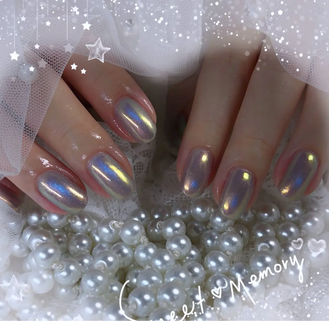 ネイル チークネイル フレンチネイル ガーリー ガラスフレンチ グラデーション ハンドネイル Chill Nailsalonのネイルデザイン
