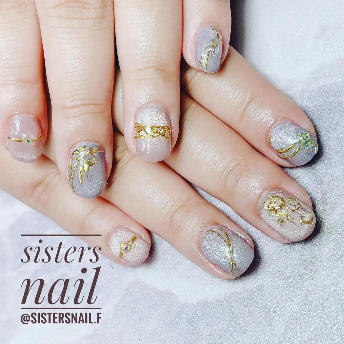 ネイル アートネイル キラキラネイル マグネットネイル オフィスネイル ピンク sisters nail.fのネイルデザイン