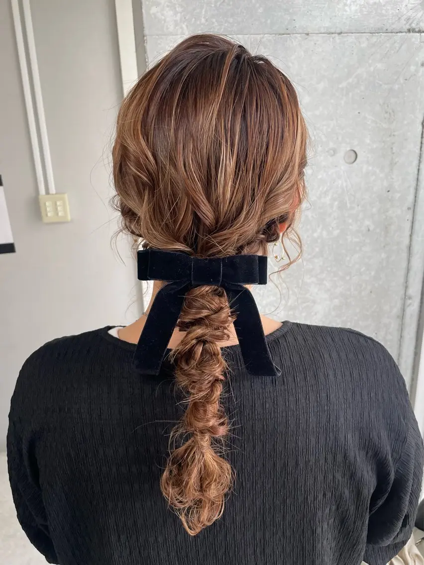 セミロング ヘアアレンジ ヘアセット メンズモテパーマ💙 fuwaのヘアスタイル