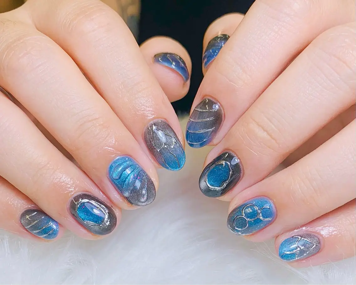ネイル チークネイル 長さ出し フラッシュネイル フレンチネイル グラデーション ハンドネイル AN NAIL SALONのネイルデザイン