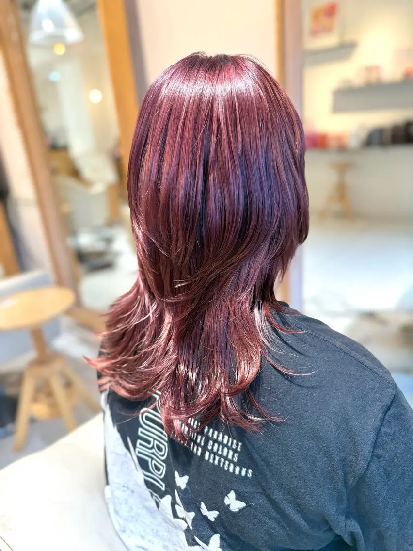 セミロング カラー カット ヘアカラー トリートメント 安永 涼のヘアスタイル