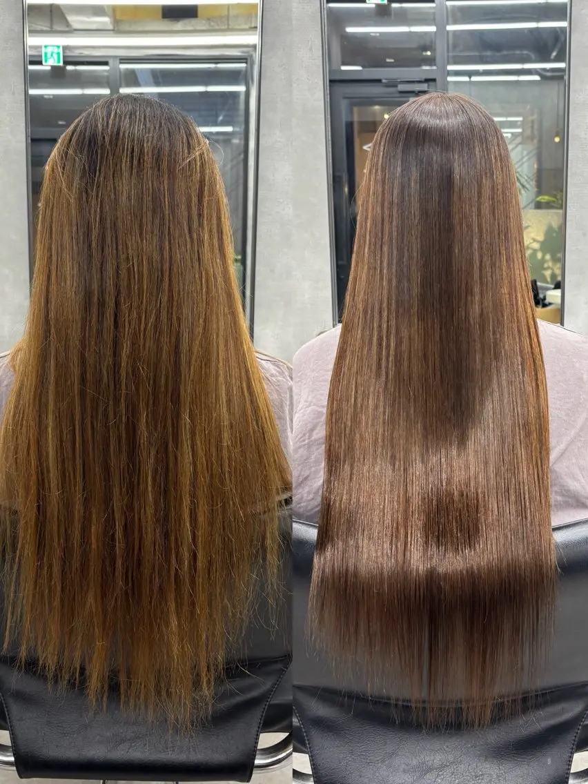 ロング カラー 髪質改善 縮毛矯正 トリートメント ヘアカラー 縮毛矯正 トリートメント すぐ巻ける縮毛矯正 🍀勝倉　麗のヘアスタイル