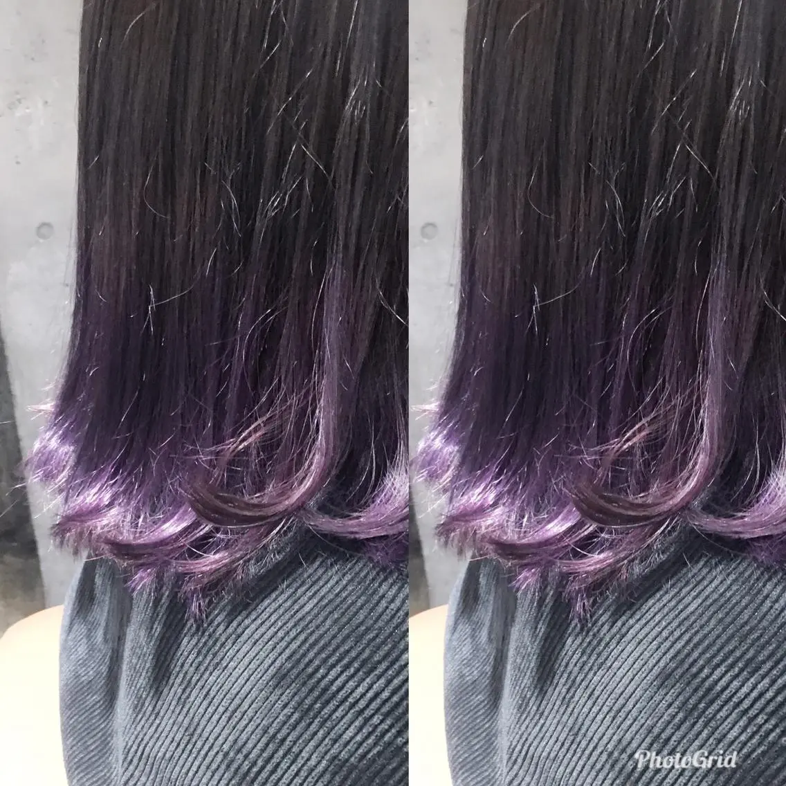 ミディアム カラー グラデーションカラー バイオレットカラー 北條 優輝のヘアスタイル
