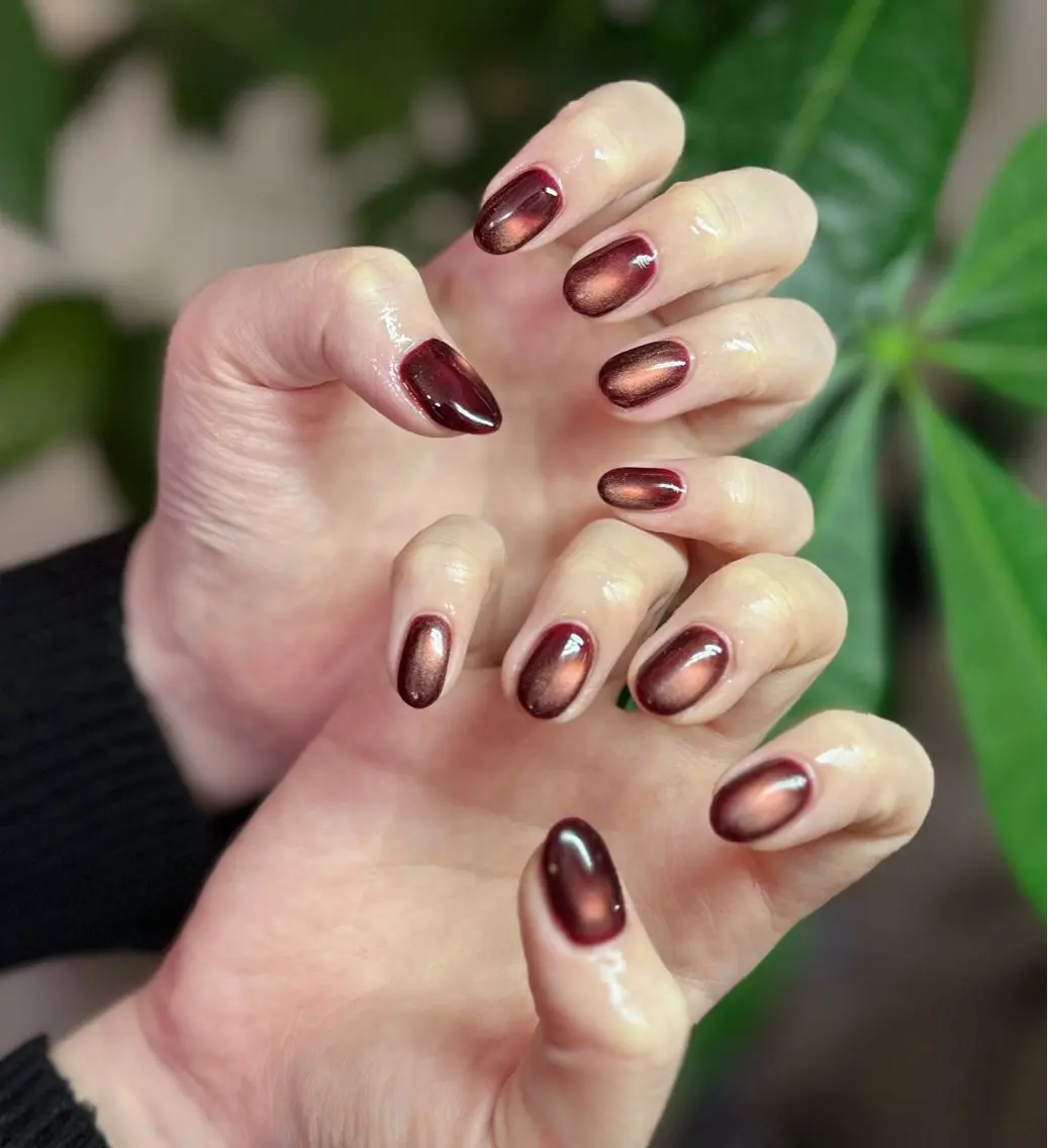 ネイル ボルドー ジェルネイル マグネットネイル メンズネイル ハンドネイル MIMnail メンズネイリストのネイルデザイン